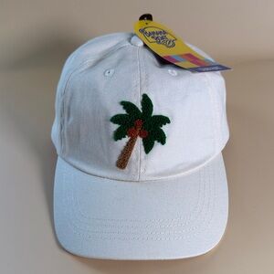 Banana Boat White Cap with Green Palm Embroidery